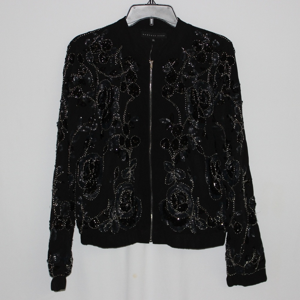 Endless Rose Black Beaded Long Sleeves Bomb  L